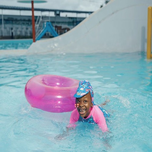 Child enjoying the pool